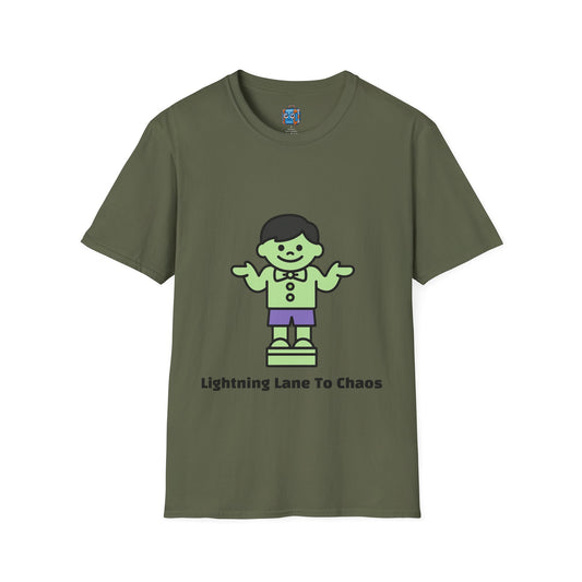 Funny Retro Green Character T-Shirt — "Skipped The Disney Childhood, Evolved Into A Disney Adult"