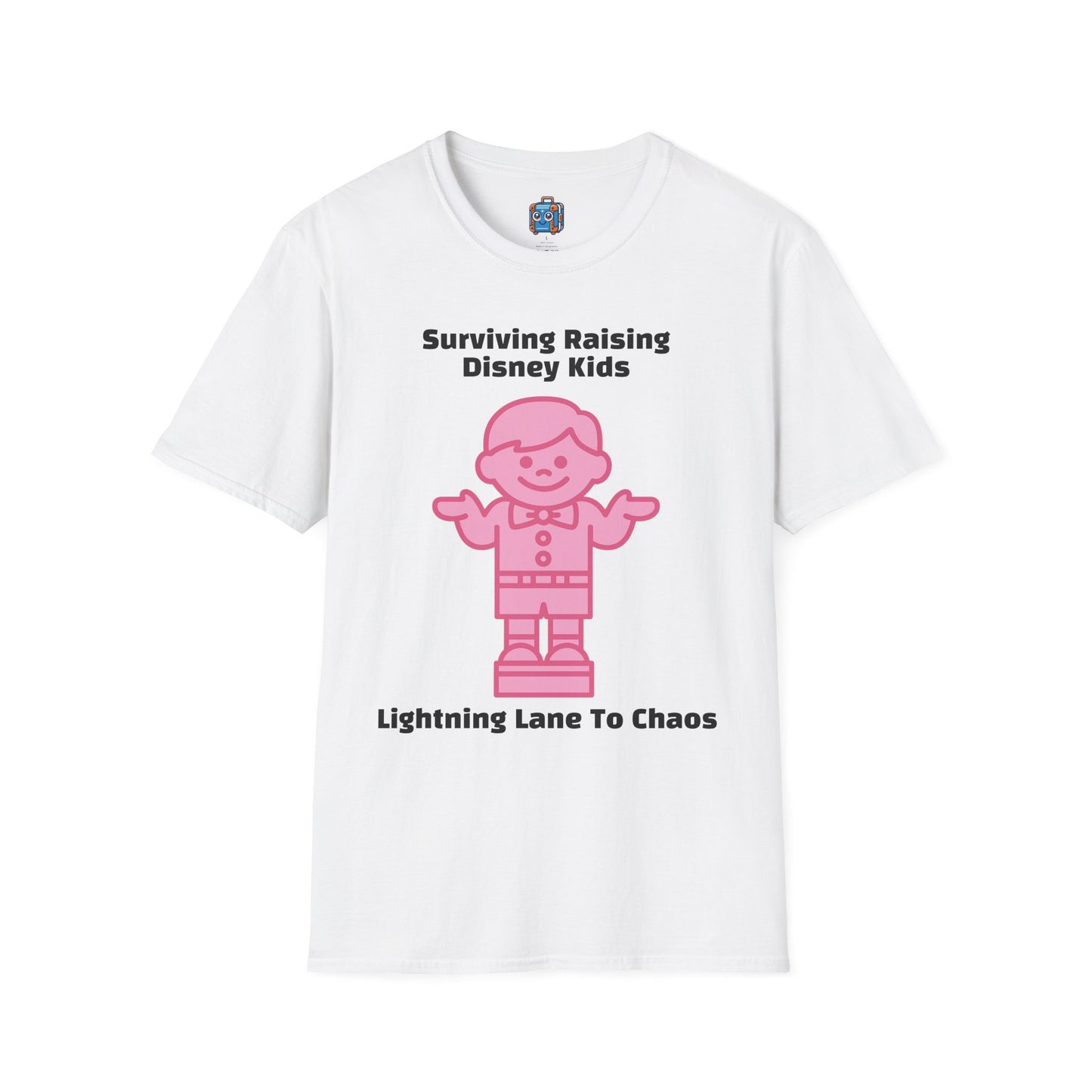 Pink Toy Figurine T-Shirt — Cute Retro Kids Block Design