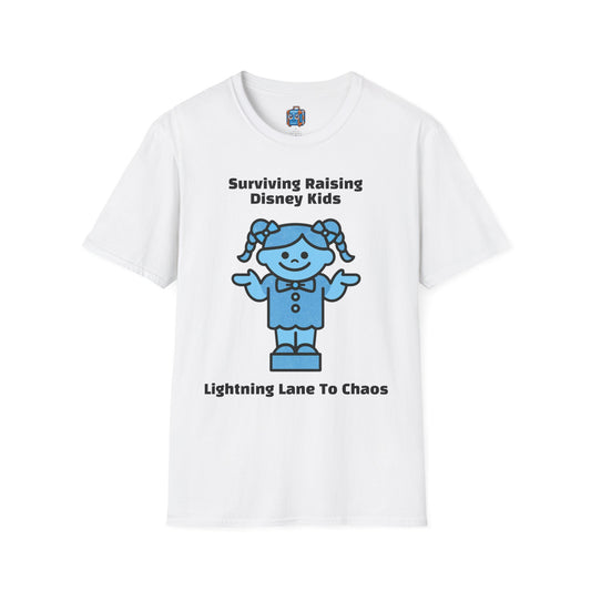 Blue Pigtail Doll Graphic T-Shirt — Cute Kids Cartoon Tee