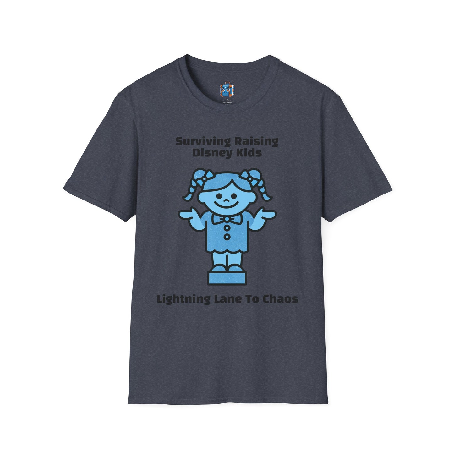 Blue Pigtail Doll Graphic T-Shirt — Cute Kids Cartoon Tee