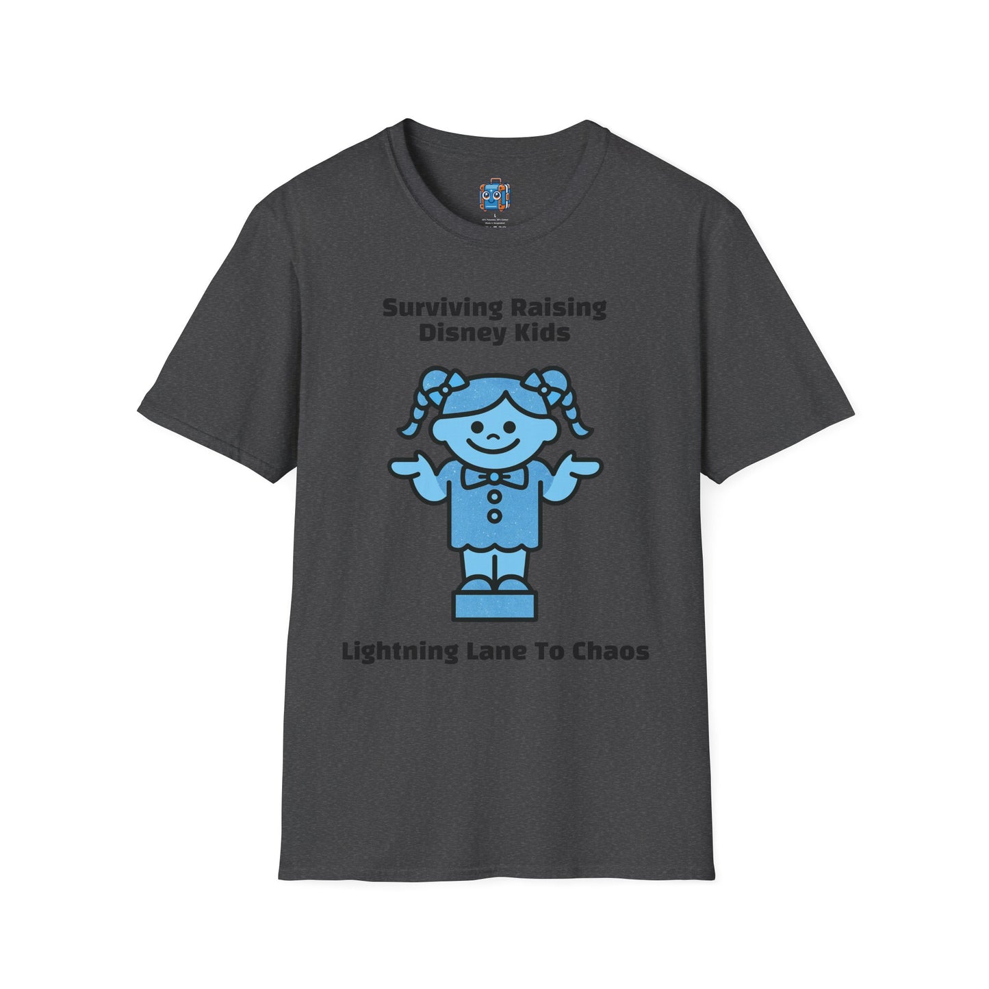 Blue Pigtail Doll Graphic T-Shirt — Cute Kids Cartoon Tee