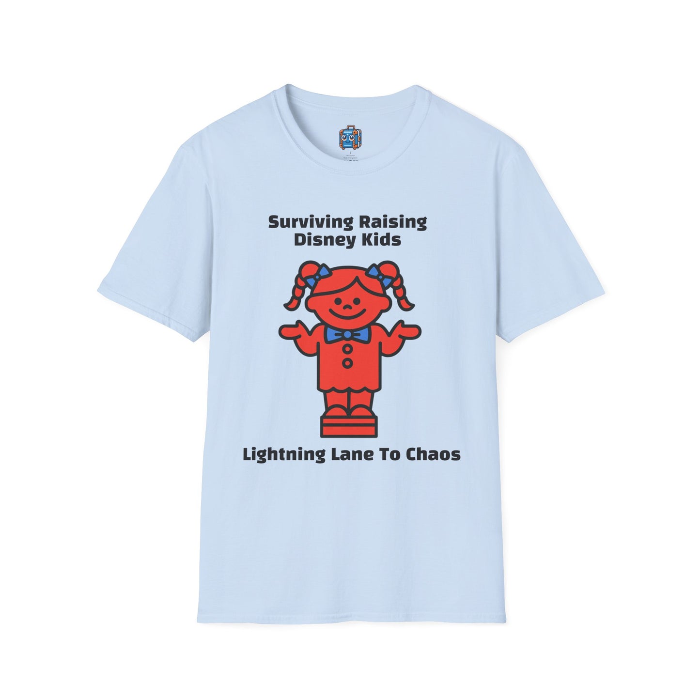 Girl Minifigure Shirt — Red Toy Brick Figure Graphic Tee