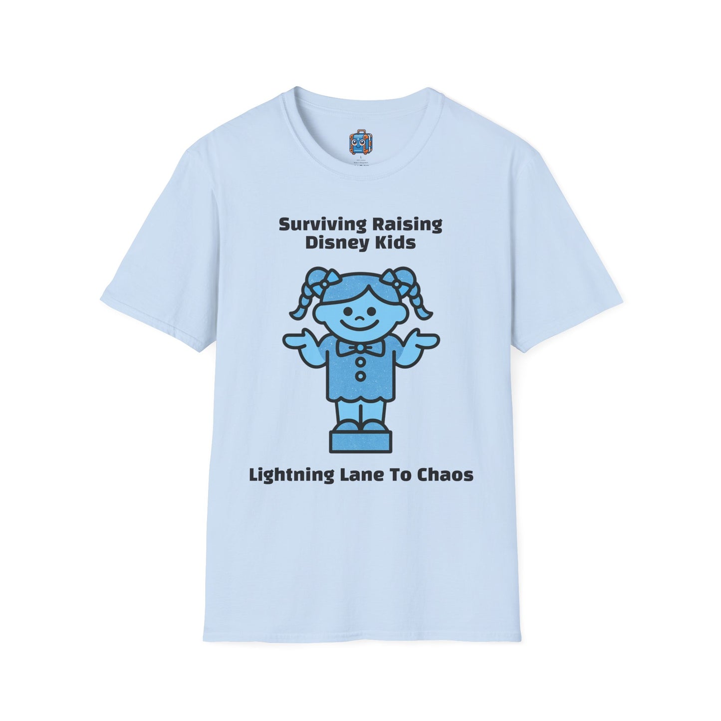 Blue Pigtail Doll Graphic T-Shirt — Cute Kids Cartoon Tee