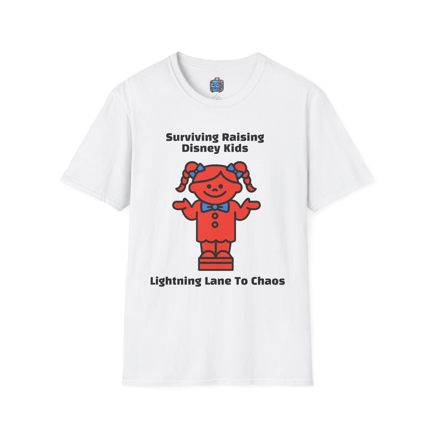 Girl Minifigure Shirt — Red Toy Brick Figure Graphic Tee