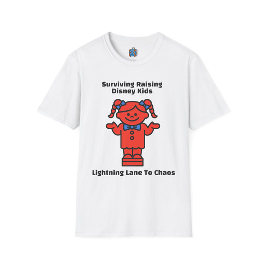 Girl Minifigure Shirt — Red Toy Brick Figure Graphic Tee